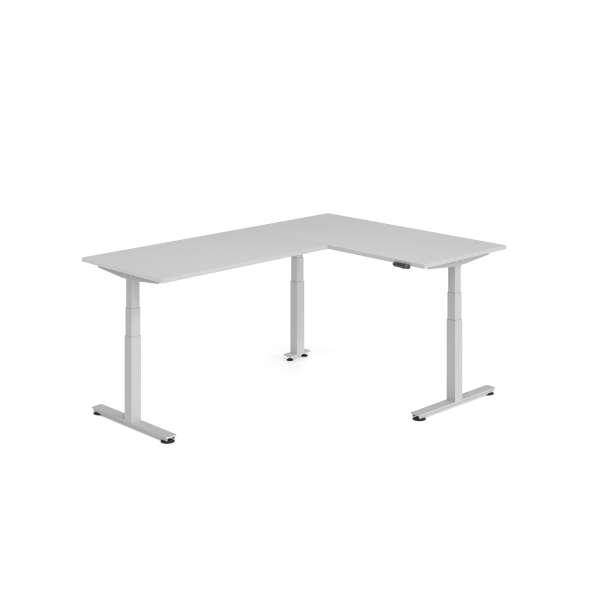 4032062327401 - Sitz-Steh-Schreibtisch VXDSM elektrisch höhenverstellbar 127cm (H) 240x160cm (BxT) Grau   silber 4032062327401 Hammerbacher
