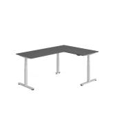 Sitz-Steh-Schreibtisch VXDSM, elektrisch h&ouml;henverstellbar, 127cm (H), 240x160cm (BxT), graphit / silber