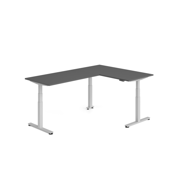 4032062327418 - Sitz-Steh-Schreibtisch VXDSM elektrisch höhenverstellbar 127cm (H) 240x160cm (BxT) Graphit   silber 4032062327418 Hammerbach