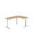 Sitz-Steh-Schreibtisch VXDSM, elektrisch h&ouml;henverstellbar, 127cm (H), 240x160cm (BxT), asteiche / silber