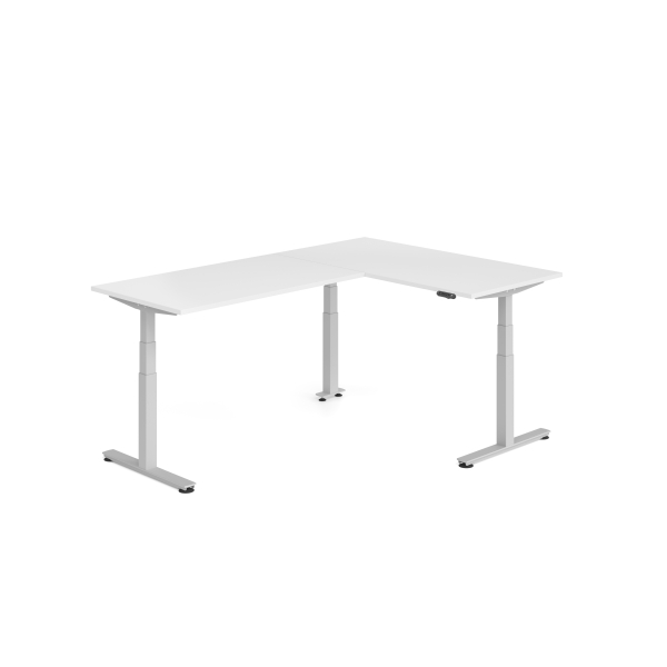 4032062327463 - Sitz-Steh-Schreibtisch VXDSM elektrisch höhenverstellbar 127cm (H) 240x160cm (BxT) Weiß   silber 4032062327463 Hammerbacher
