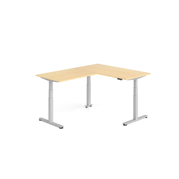 4032062327470 - Sitz-Steh-Schreibtisch VXDSM elektrisch höhenverstellbar 127cm (H) ahorn   silber 4032062327470 Hammerbacher