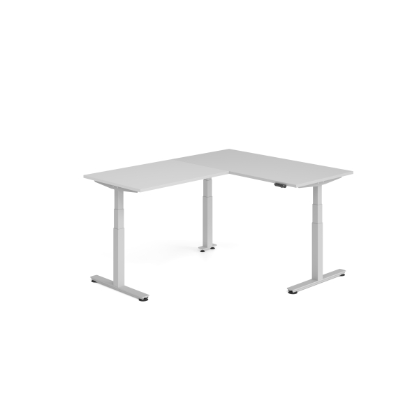 4032062327487 - Sitz-Steh-Schreibtisch VXDSM elektrisch höhenverstellbar 127cm (H) 200x160cm (BxT) Grau   silber 4032062327487 Hammerbacher