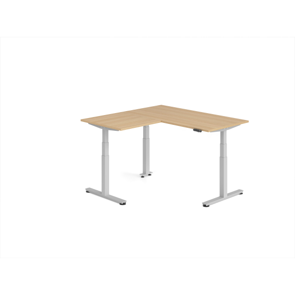 4032062327593 - Sitz-Steh-Schreibtisch VXDSM elektrisch höhenverstellbar 127cm (H) 160x160cm (BxT) Eiche   silber 4032062327593 Hammerbacher
