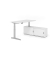 Sitz-Steh-Schreibtischkombination VXBHM, elektrisch h&ouml;henverstellbar 129cm (H), 160x80cm (BxT), wei&szlig; / silber