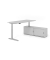 Sitz-Steh-Schreibtischkombination VXBHM, elektrisch h&ouml;henverstellbar 129cm (H), 180x80cm (BxT), grau / silber