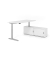 Sitz-Steh-Schreibtischkombination VXBHM, elektrisch h&ouml;henverstellbar 129cm (H), 180x80cm (BxT), wei&szlig; / silber