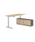 Sitz-Steh-Schreibtischkombination VXBHM, elektrisch h&ouml;henverstellbar 129cm (H), 180x80cm (BxT), eiche / silber