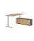 Sitz-Steh-Schreibtischkombination VXBHM, elektrisch h&ouml;henverstellbar 129cm (H), 180x80cm (BxT), asteiche / silber
