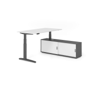 Sitz-Steh-Schreibtischkombination VXBHM, elektrisch h&ouml;henverstellbar 129cm (H), 160x80cm (BxT), wei&szlig; / graphit