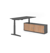 Sitz-Steh-Schreibtischkombination VXBHM, elektrisch h&ouml;henverstellbar 129cm (H), 160x80cm (BxT), graphit / graphit