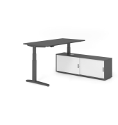 Sitz-Steh-Schreibtischkombination VXBHM, elektrisch h&ouml;henverstellbar 129cm (H), 160x80cm (BxT), graphit / graphit