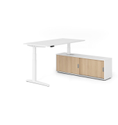 Sitz-Steh-Schreibtischkombination VXBHM, elektrisch h&ouml;henverstellbar 129cm (H), 160x80cm (BxT), wei&szlig; / wei&szlig;