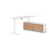 Sitz-Steh-Schreibtischkombination VXBHM, elektrisch h&ouml;henverstellbar 129cm (H), 160x80cm (BxT), wei&szlig; / wei&szlig;