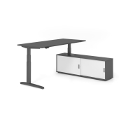 Sitz-Steh-Schreibtischkombination VXBHM, elektrisch h&ouml;henverstellbar 129cm (H), 180x80cm (BxT), graphit / graphit