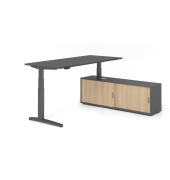Sitz-Steh-Schreibtischkombination VXBHM, elektrisch h&ouml;henverstellbar 129cm (H), 180x80cm (BxT), graphit / graphit