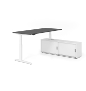 Sitz-Steh-Schreibtischkombination VXBHM, elektrisch h&ouml;henverstellbar 129cm (H), 180x80cm (BxT), graphit / wei&szlig;