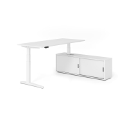 Sitz-Steh-Schreibtischkombination VXBHM, elektrisch h&ouml;henverstellbar 129cm (H), 180x80cm (BxT), wei&szlig; / wei&szlig;