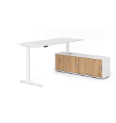 Sitz-Steh-Schreibtischkombination VXBHM, elektrisch h&ouml;henverstellbar 129cm (H), 180x80cm (BxT), wei&szlig; / wei&szlig;