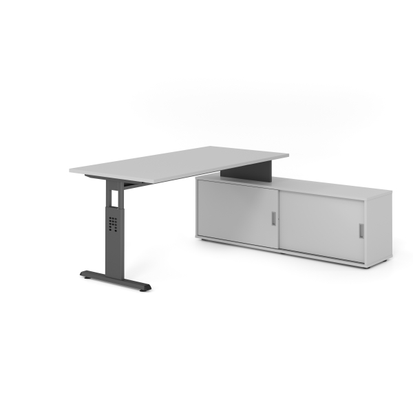 4032062331309 - Schreibtischkombination VOS manuell höhenverstellbar 78cm (H) 160x80cm (BxT) Grau   graphit 4032062331309 Hammerbacher