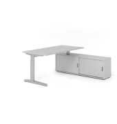 Schreibtischkombination VXB, manuell h&ouml;henverstellbar 85cm (H), 160x80cm (BxT), grau / silber