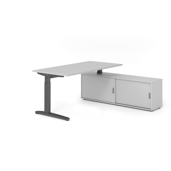 4032062333006 - Schreibtischkombination VXB manuell höhenverstellbar 85cm (H) 160x80cm (BxT) Grau   graphit 4032062333006 Hammerbacher