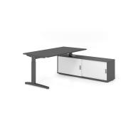 Schreibtischkombination VXB, manuell h&ouml;henverstellbar 85cm (H), 160x80cm (BxT), graphit / graphit