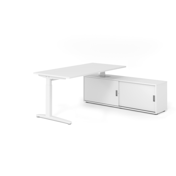 4032062333235 - Schreibtischkombination VXB manuell höhenverstellbar 85cm (H) 160x80cm (BxT) Weiß   weiß 4032062333235 Hammerbacher