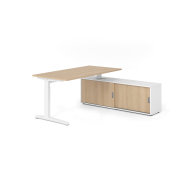 Schreibtischkombination VXB, manuell h&ouml;henverstellbar 85cm (H), 160x80cm (BxT), eiche / wei&szlig;