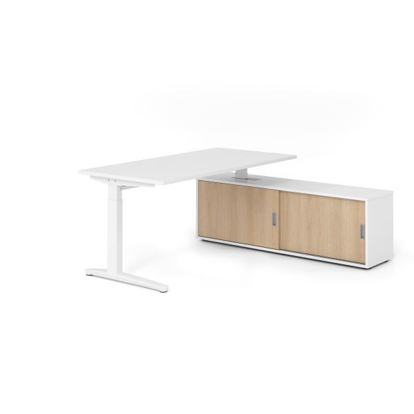 4032062333365 - Schreibtischkombination VXB manuell höhenverstellbar 85cm (H) 160x80cm (BxT) Weiß   weiß 4032062333365 Hammerbacher