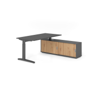 Schreibtischkombination VXB, manuell h&ouml;henverstellbar 85cm (H), 160x80cm (BxT), graphit / graphit