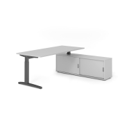 Schreibtischkombination VXB, manuell h&ouml;henverstellbar 85cm (H), 180x80cm (BxT), grau / graphit