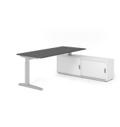 Schreibtischkombination VXB, manuell h&ouml;henverstellbar 85cm (H), 180x80cm (BxT), graphit / silber