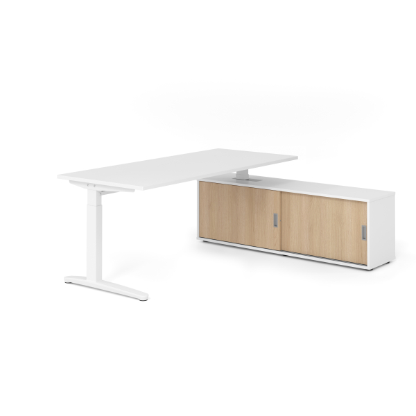 4032062333853 - Schreibtischkombination VXB manuell höhenverstellbar 85cm (H) 180x80cm (BxT) Weiß   weiß 4032062333853 Hammerbacher