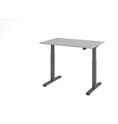 Sitz-Steh-Schreibtisch VXMST, elektrisch h&ouml;henverstellbar, 120cm (H), 120x80cm (BxT), grau / graphit