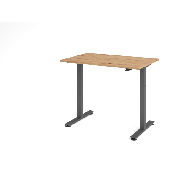 4032062334300 - Sitz-Steh-Schreibtisch VXMST elektrisch höhenverstellbar 120cm (H) 120x80cm (BxT) Asteiche   graphit 4032062334300 Hammerbac