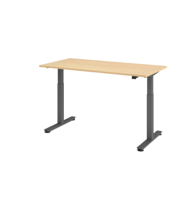 Sitz-Steh-Schreibtisch VXMST, elektrisch h&ouml;henverstellbar, 120cm (H), 160x80cm (BxT), ahorn / graphit