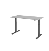 Sitz-Steh-Schreibtisch VXMST, elektrisch h&ouml;henverstellbar, 120cm (H), 160x80cm (BxT), grau / graphit