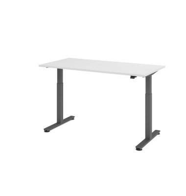 Sitz-Steh-Schreibtisch VXMST, elektrisch h&ouml;henverstellbar, 120cm (H), 160x80cm (BxT), wei&szlig; / graphit