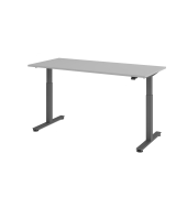 Sitz-Steh-Schreibtisch VXMST, elektrisch h&ouml;henverstellbar, 120cm (H), 180x80cm (BxT), grau / graphit