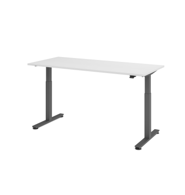 Sitz-Steh-Schreibtisch VXMST, elektrisch h&ouml;henverstellbar, 120cm (H), 180x80cm (BxT), wei&szlig; / graphit