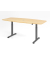 Sitz-Steh-Konferenztisch XMST, elektrisch h&ouml;henverstellbar 120cm (H), 220x103cm (BxT), Tonnenform, ahorn / graphit