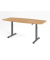 Sitz-Steh-Konferenztisch XMST, elektrisch h&ouml;henverstellbar 120cm (H), 220x103cm (BxT), Tonnenform, eiche / graphit