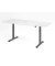 Sitz-Steh-Konferenztisch XMST, elektrisch h&ouml;henverstellbar 120cm (H), 220x103cm (BxT), Tonnenform, wei&szlig; / graphit