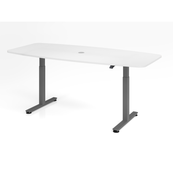 4032062334515 - Sitz-Steh-Konferenztisch VXMST elektrisch höhenverstellbar 120cm (H) 220x103cm (BxT) Weiß   graphit 4032062334515 Hammerbache