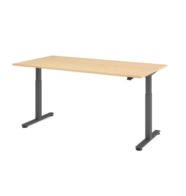 Sitz-Steh-Schreibtisch VXMST, elektrisch h&ouml;henverstellbar, 120cm (H), 200x100cm (BxT), ahorn / graphit
