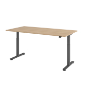 Sitz-Steh-Schreibtisch VXMST, elektrisch h&ouml;henverstellbar, 120cm (H), 200x100cm (BxT), eiche / graphit