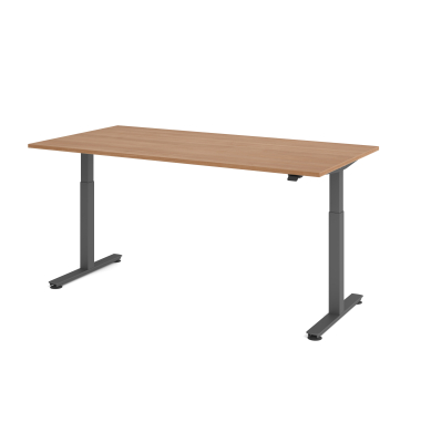 Sitz-Steh-Schreibtisch VXMST, elektrisch h&ouml;henverstellbar, 120cm (H), 200x100cm (BxT), nussbaum / graphit