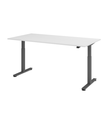 Sitz-Steh-Schreibtisch VXMST, elektrisch h&ouml;henverstellbar, 120cm (H), 200x100cm (BxT), wei&szlig; / graphit