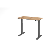 Sitz-Steh-Schreibtisch VXMST, elektrisch h&ouml;henverstellbar, 120cm (H), 120x67,2cm (BxT), asteiche / graphit